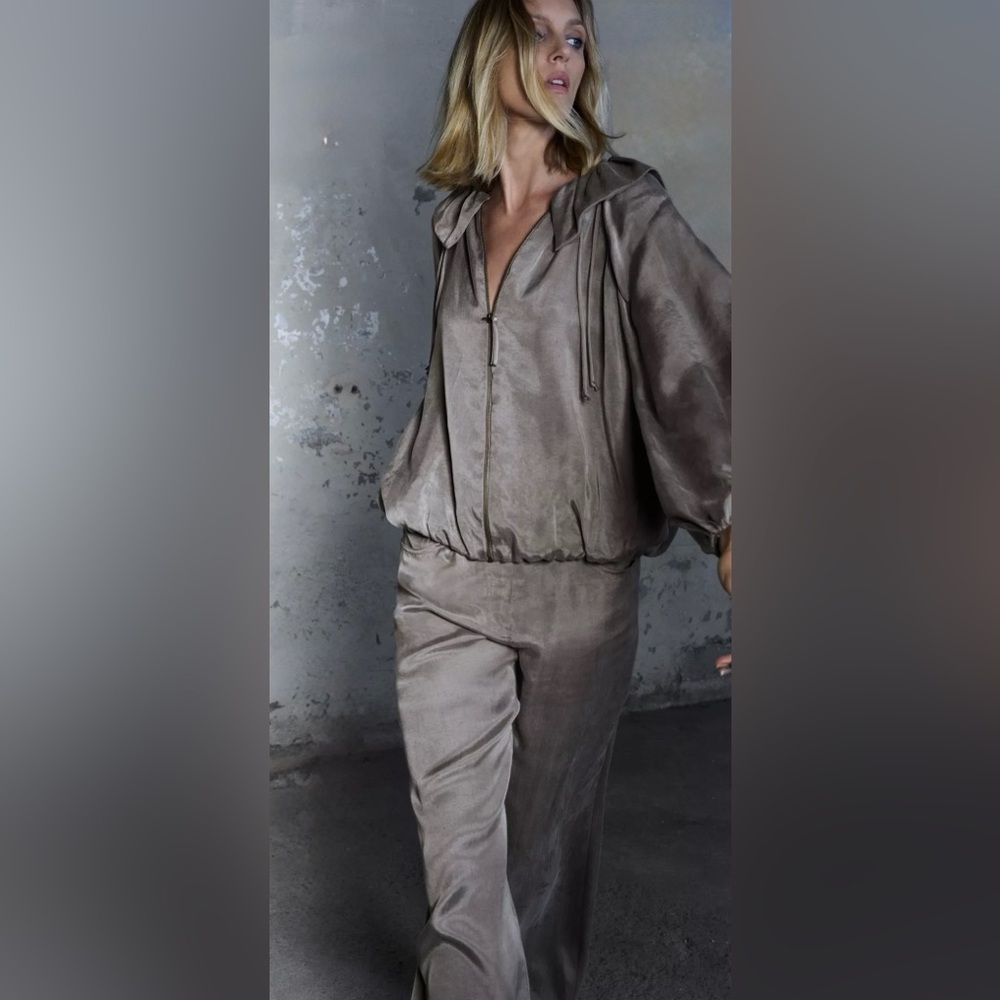Zara ZW Collection Bomber Jacket | Light Gray | M | Gorgeous | NWT - Picture 2 of 11